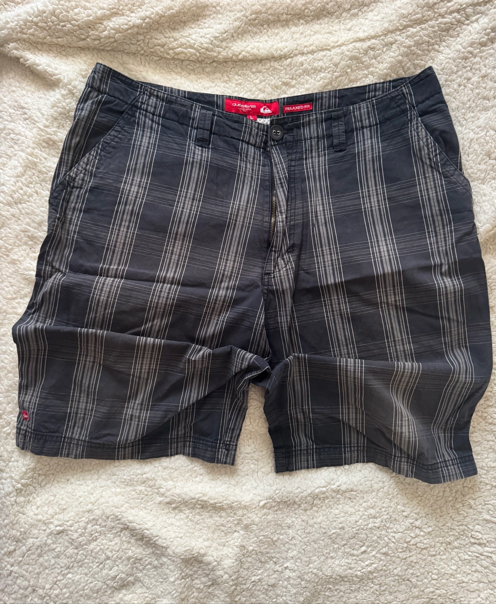 Shorts de Praia Xadrez Quicksilver Cinza Escuro Tamanho L Skate Surf Casual – photo 21